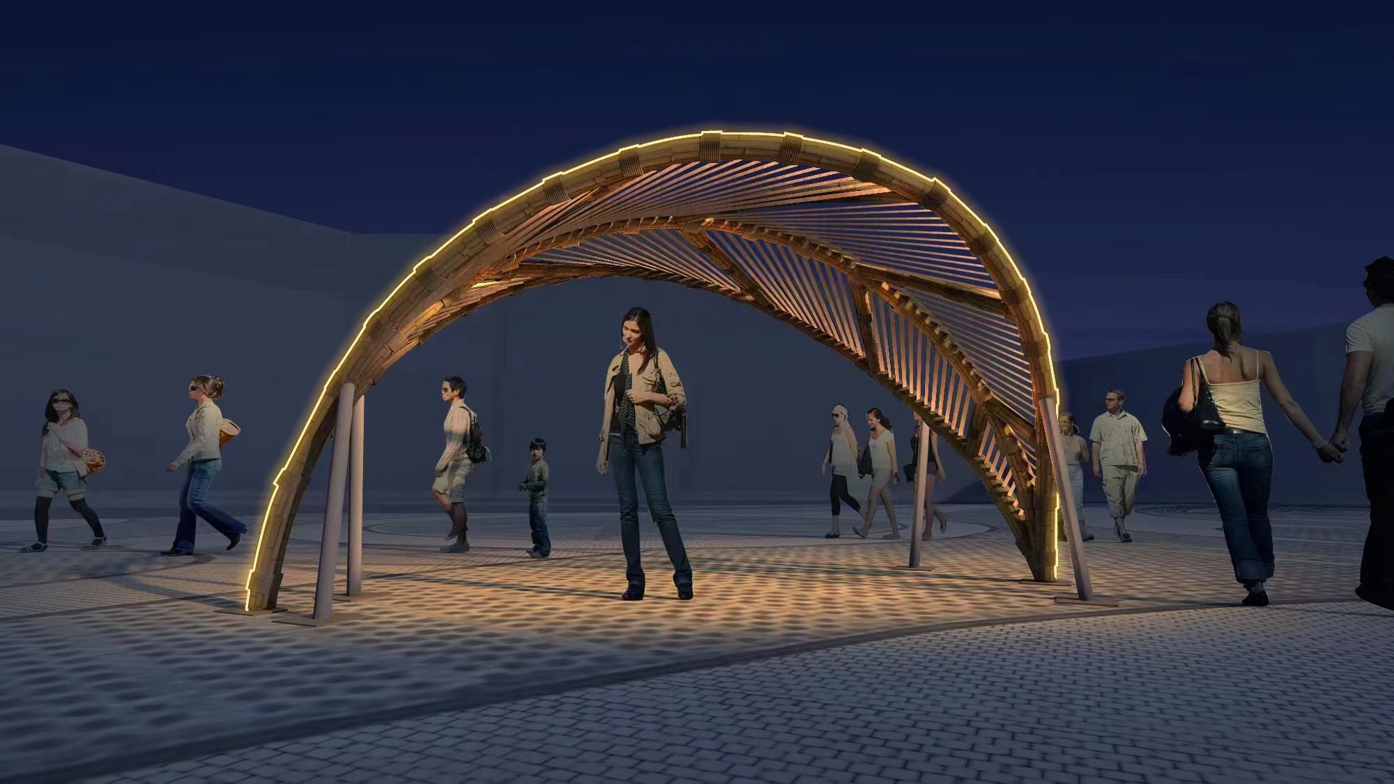 竹立方七片葉廊架  廠家